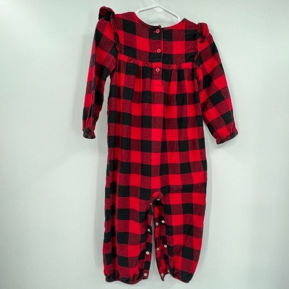 GAP Red and Black Buffalo Check Romper, 18 - 24mo - Picture 3 of 4
